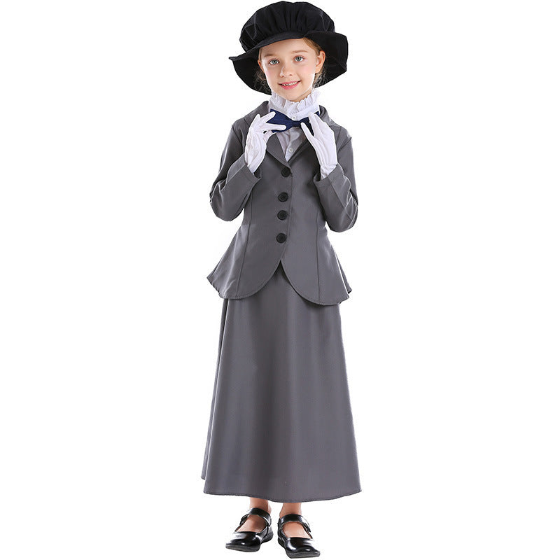 Halloween Costume Teacher Movie Character Vintage Maid Servant Mistress Cosplay Outfit Set