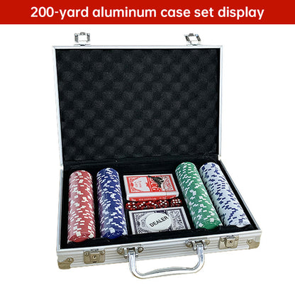500 PCS Poker Chip Set in Locking Aluminum Briefcase - Texas Hold'em Gambling Kit with Dice, Dealer Button & Cards