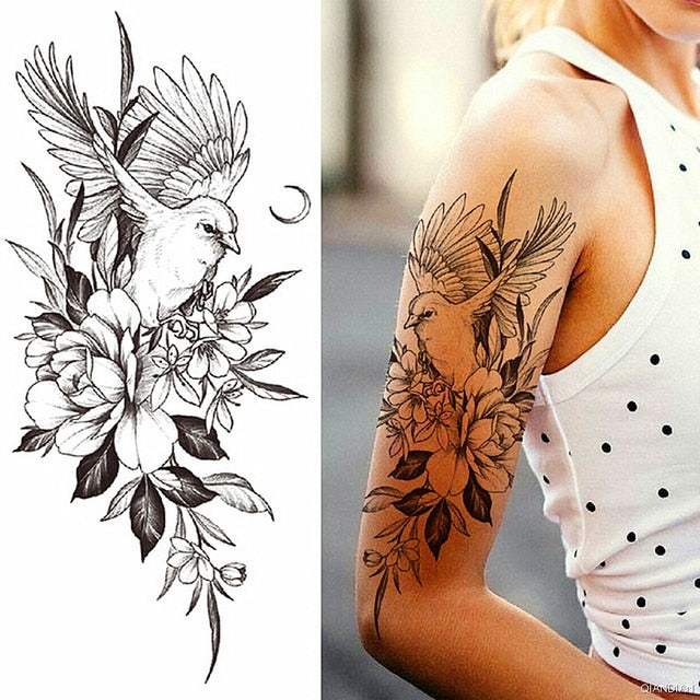 Flowers and Animals Body Tattoos