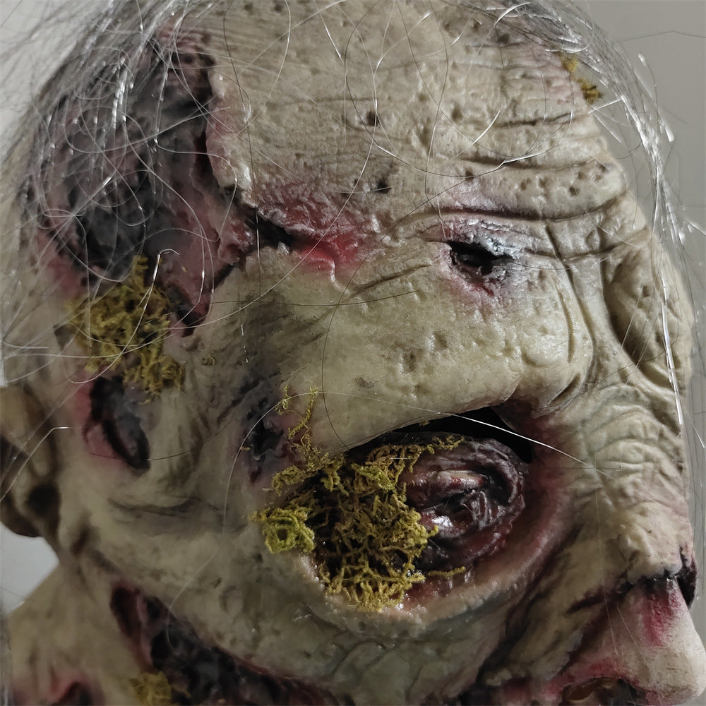 Halloween Horror Moss Bio-Zombie Monster Mask Escape Room Latex Headgear Prop
