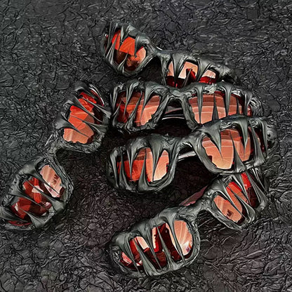 Asymmetrical Edgy Handmade Resin Sunglasses Unique Mutant Personality Venom Halloween Fashion Statement Sun Glasses