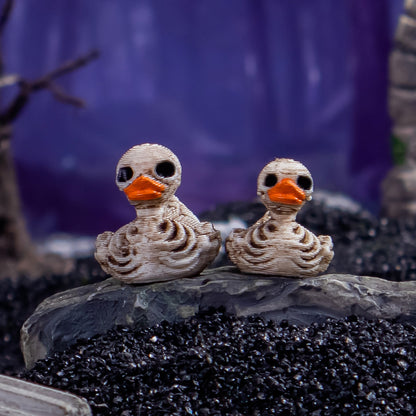 10pcs  Halloween Hell Skeleton Duck Ornament DIY Jewelry Accessories Resin Craft Car Decorative Figurine