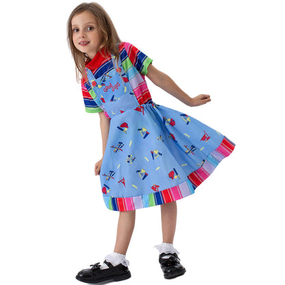 Halloween Kids Costume Chucky Series Cosplay Performance Outfit Chucky Horror Clown Costume