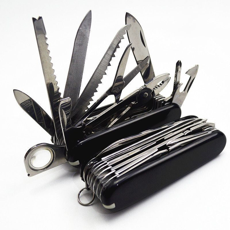 Multi Functional Outdoor Portable Self-Defense Folding Long Combination Tool Pliers Retro Wooden Handle Portable Multi-Purpose Camping Tool