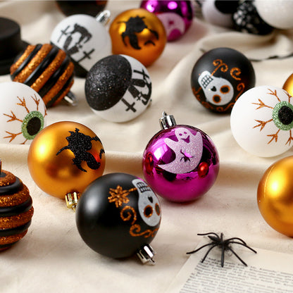 Halloween Decorations 16 Painted Ghost Skull Plastic Hanging Balls Party Decorations
