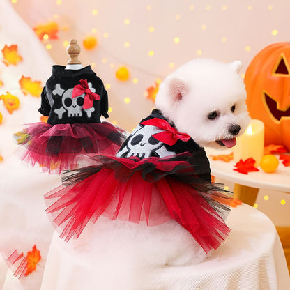 Pet Clothes Autumn Winter Small Dog Puppy Cute Fun Dress Halloween Pirate Dress