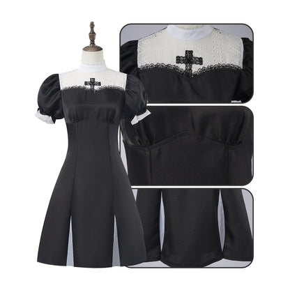 Halloween Cosplay Classic Cross Nun Fitted Dress Cosplay Nun