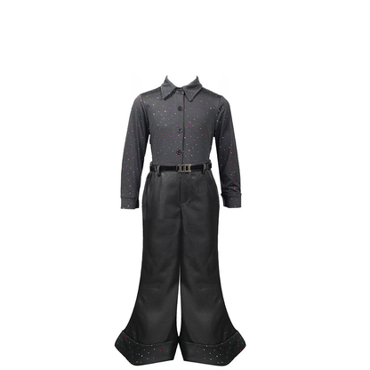 Halloween Boys 70s Disco Sequin Singer Model Fashion Show Retro Hippie Performance Costume