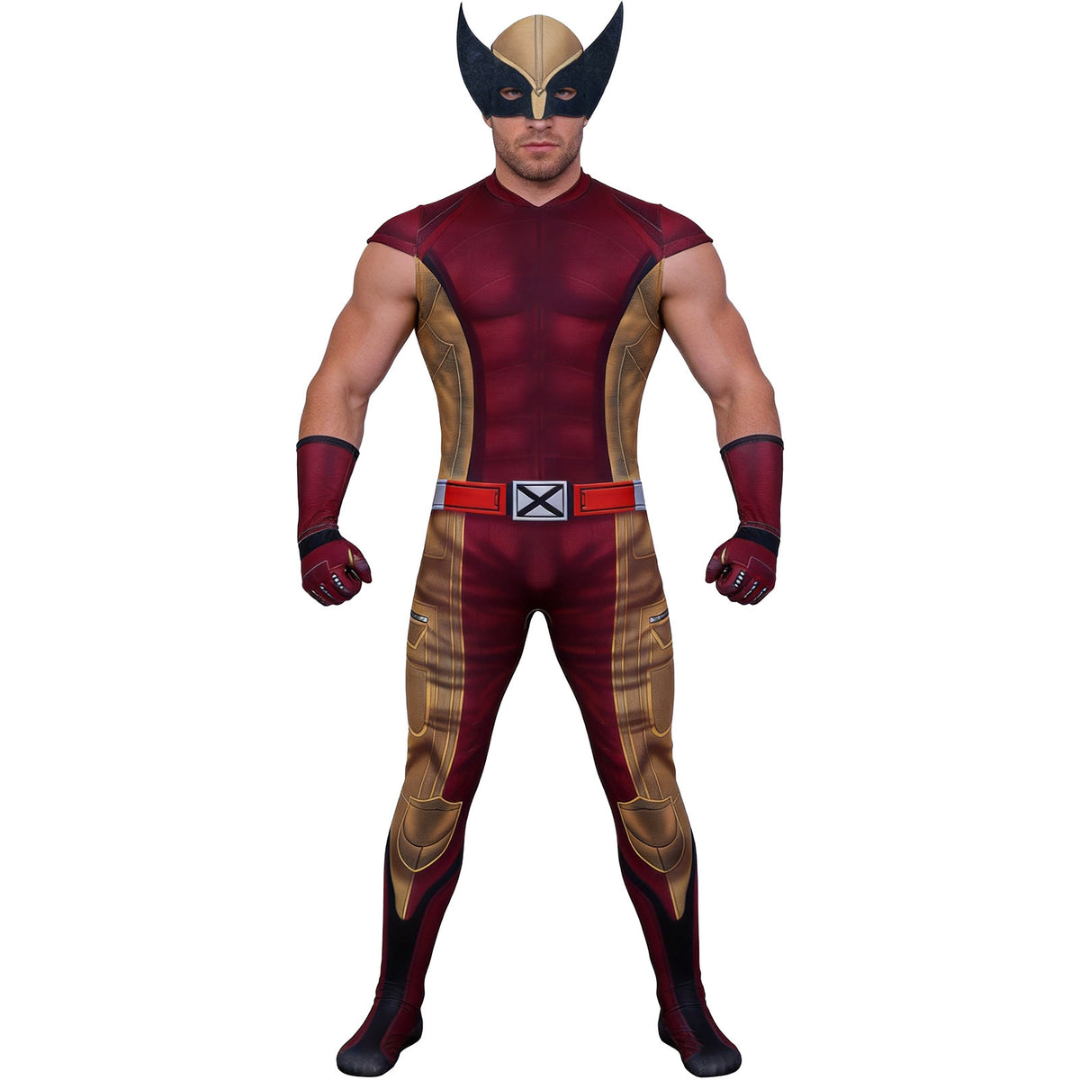 Wolverine Cosplay Costume Marvel  Sleeveless Muscular Zentai Bodysuit Halloween Costume