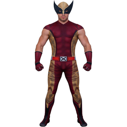 Wolverine Cosplay Costume Marvel  Sleeveless Muscular Zentai Bodysuit Halloween Costume