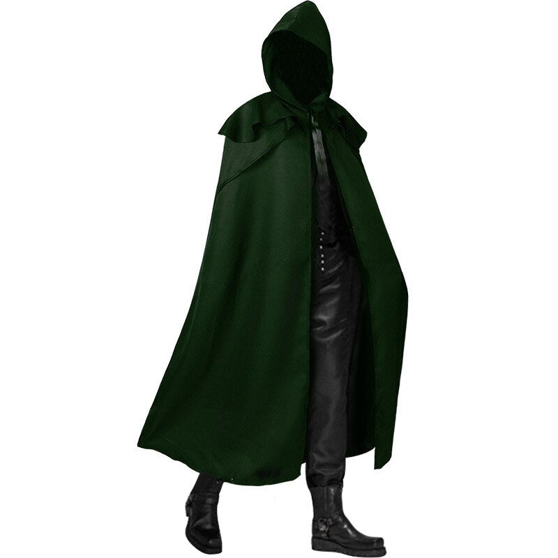 Hooded Solid Loose Men Cloak