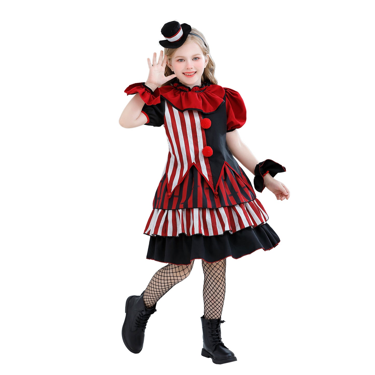 Halloween Children's Costume Clown Outfit Circus Party Funny Costume Carnival Performance Dress for Girls