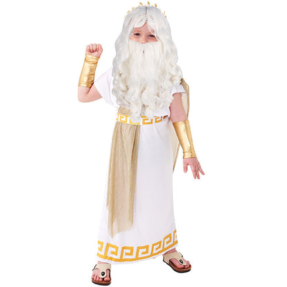 Boy's Greek Zeus Costume Halloween Party Role Play Costume
