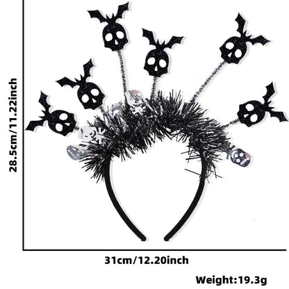 New Halloween Headband with Pumpkin, Spider, and Pom-Pom Design, Radiating Colorful Strips, Fun Party Accessory for Halloween Celebration