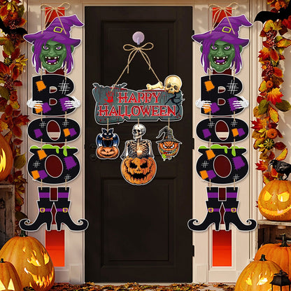 Halloween Party Decoration Door Hanging, Home Atmosphere Decoration Pumpkin Ornament Halloween Door Hanging Banner