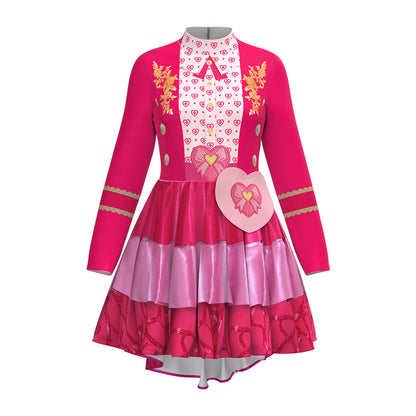 Descendant 5 Red Princess Chloe Cosplay Costume Halloween Children's Printed Dress Cosplay Performance Outfit
