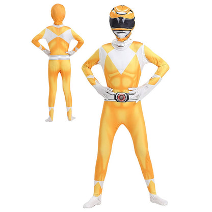 Dino Team Bodysuit Cosplay Costume Full Coverage Elastic Printed Suit Halloween Stage Performance Outfit