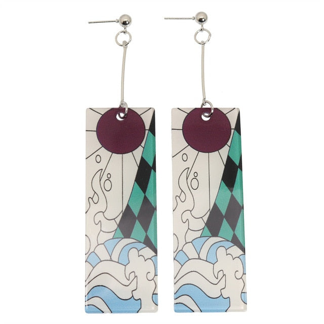 Acrylic Tanjiro Earrings