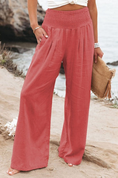 Cotton Linen Pockets Long Trousers