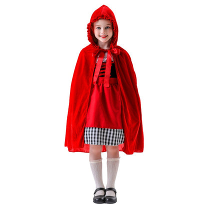 Halloween Children's Costume Little Red Riding Hood and Big Bad Wolf Performance Outfit Cosplay Dress Set Children's Festival Costume