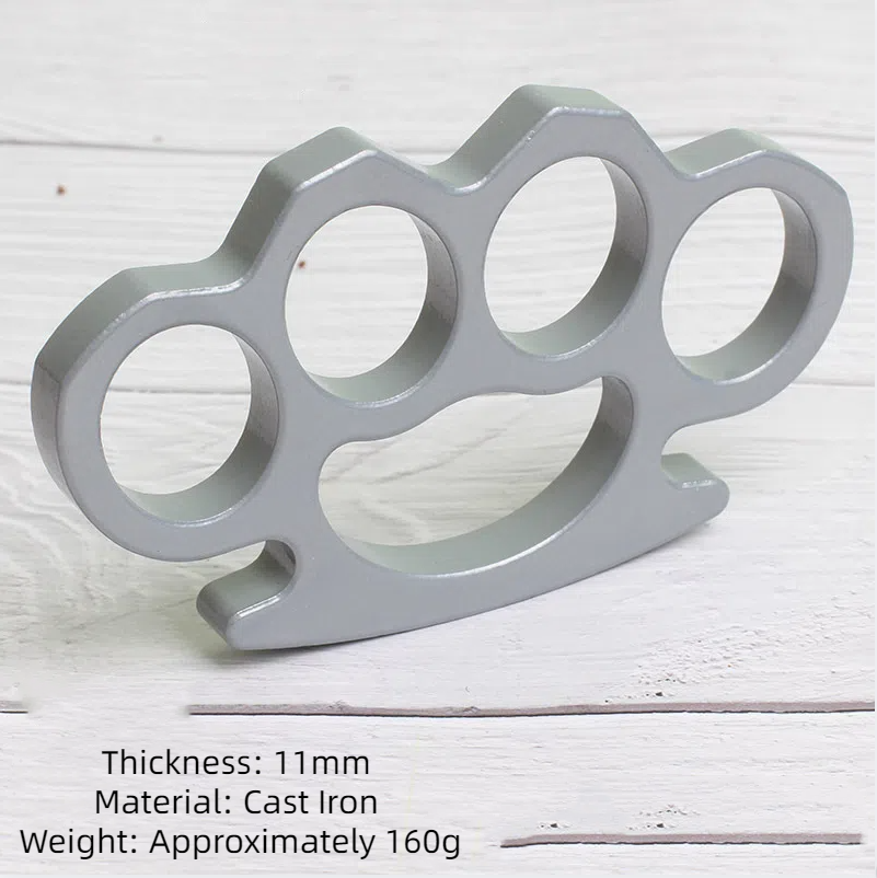 Thickened iron four finger keychain, self-defense finger, tiger finger ring, palm grip, multi-functional car window breaking ham