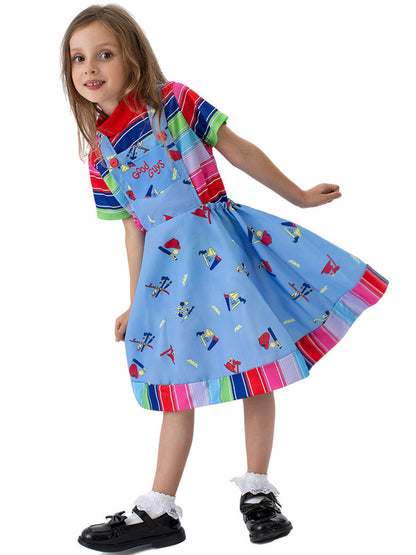 Halloween Kids Costume Chucky Series Cosplay Performance Outfit Chucky Horror Clown Costume