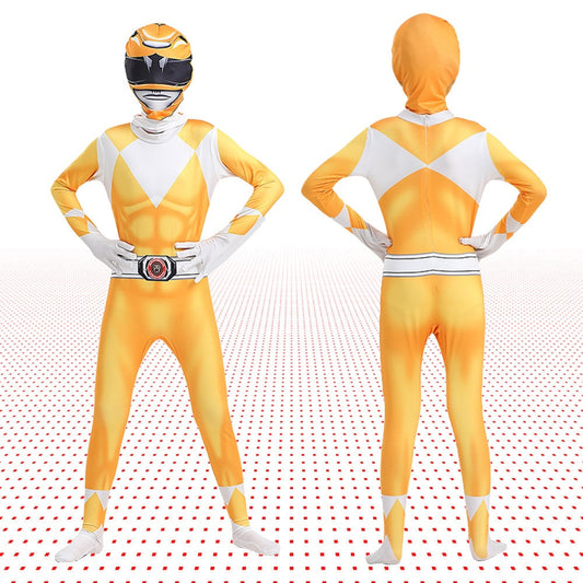 Dino Team Bodysuit Cosplay Costume Full Coverage Elastic Printed Suit Halloween Stage Performance Outfit