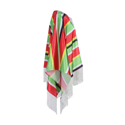 Poncho Costume for Cosplay Party Halloween Mexican Traditional Hat