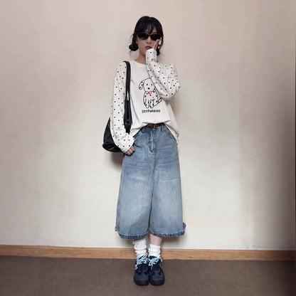 Casual Printed Dog Polka Dot Long Sleeve T-Shirt for Women