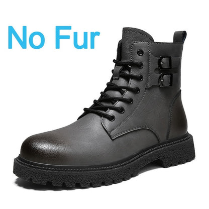 High-Quality Men's Ankle Leather Boots