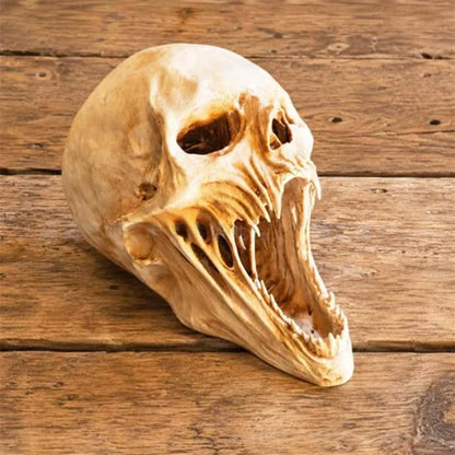 Gothic 3D Demon Skull Sculpture, Horror Skull Decor, Halloween Tabletop Figurine, Dark Gothic Home or Bar Decoration