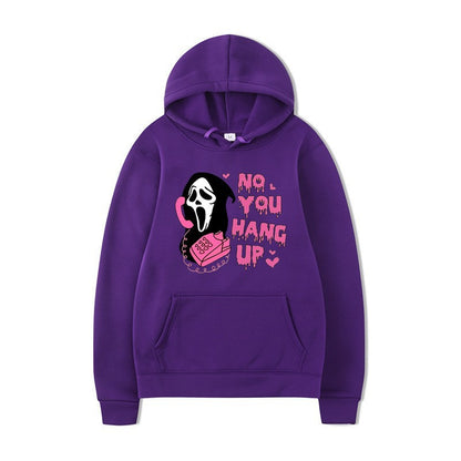 Halloween Hoodie Colorful Print Long Sleeve Loose Casual Top