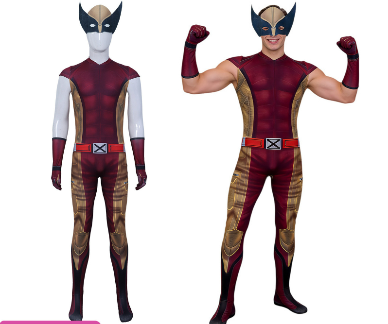 Wolverine Cosplay Costume Marvel  Sleeveless Muscular Zentai Bodysuit Halloween Costume