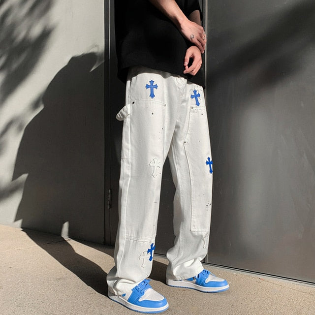 Streetwear Embroidery Baggy Jeans