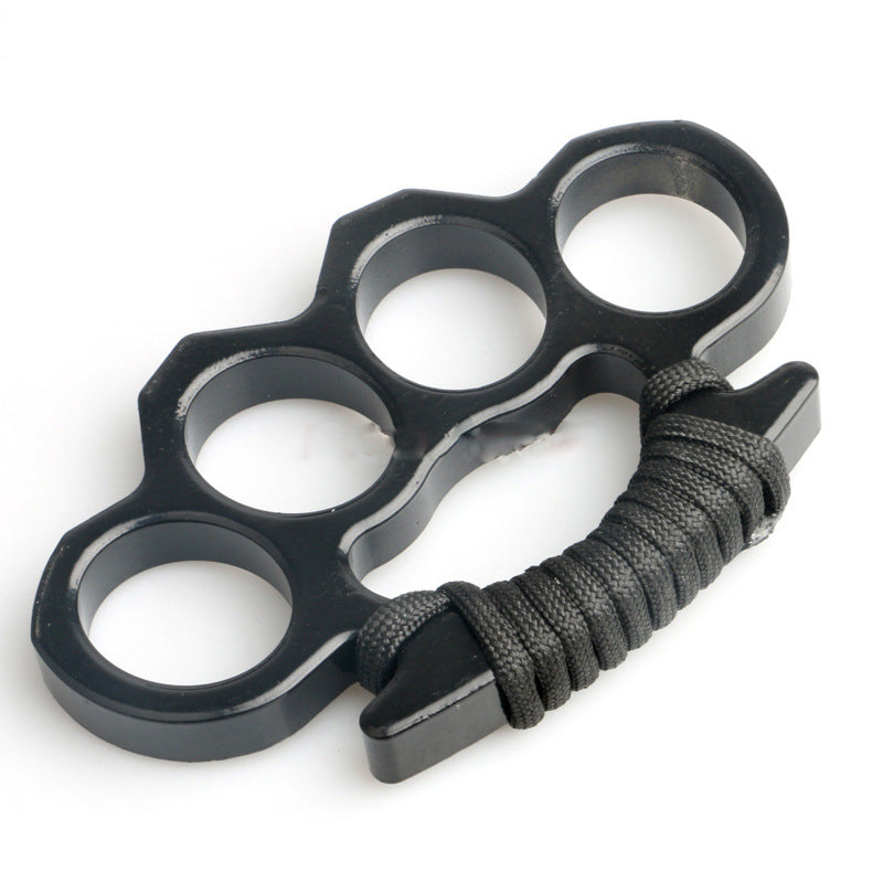 Thickened Fiberglass Finger Tiger Black Fist Buckle Self-Defense Iron Four-Finger Belt Tied Rope Self-Defense Boxer Buckle
