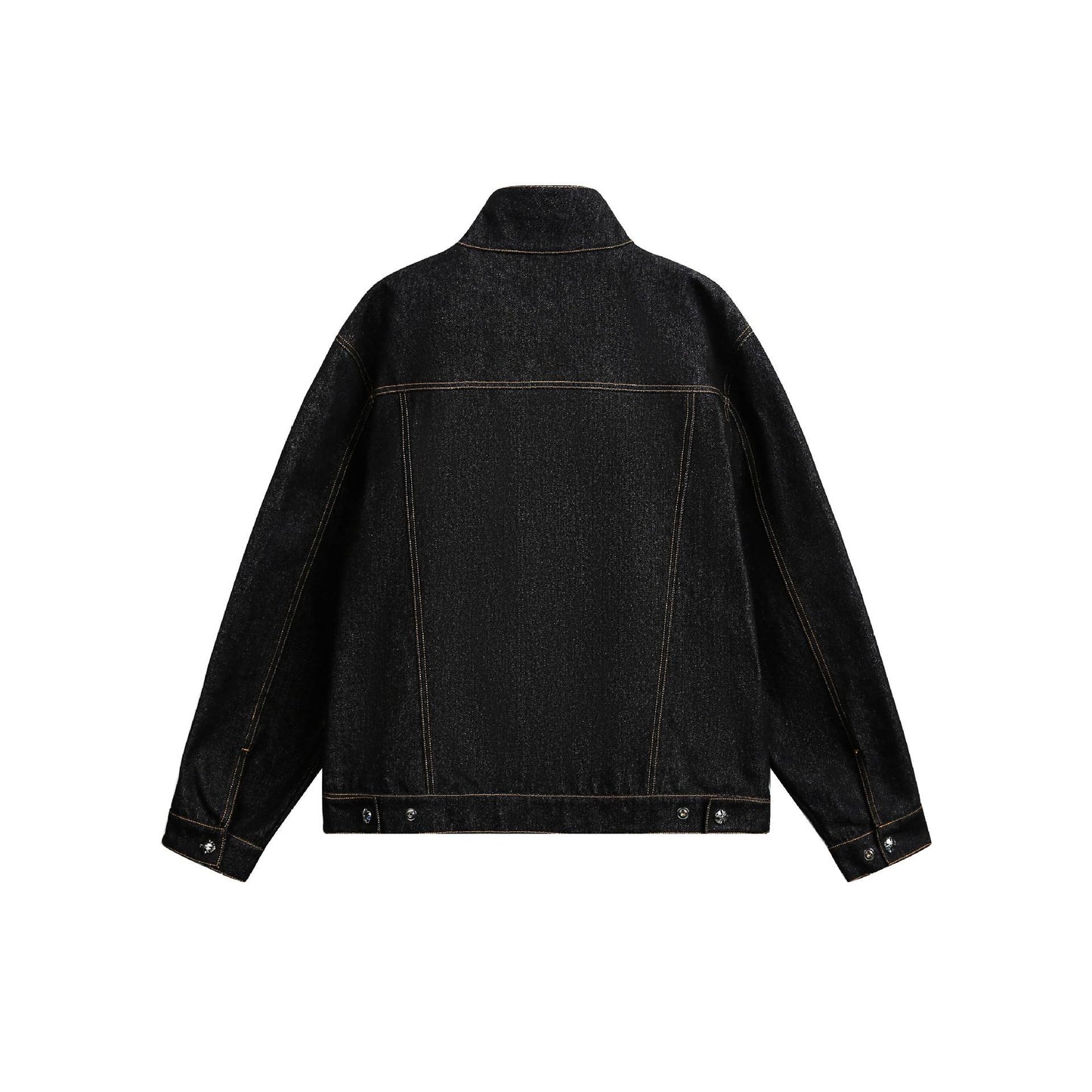 Irregular Slant Neck Short Denim Jacket for Men,  Vintage Loose Fit Style