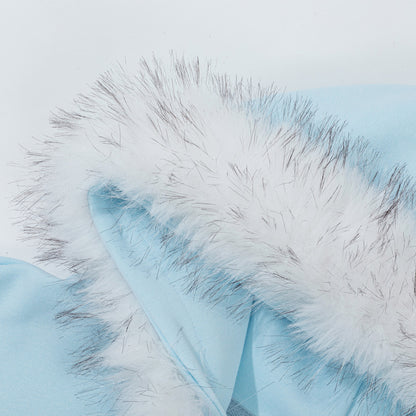 Cartoon printed fur collar hooded sweatshirt