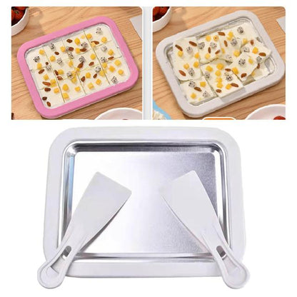 Ice Cream Roller Plate with 2 Spatulas