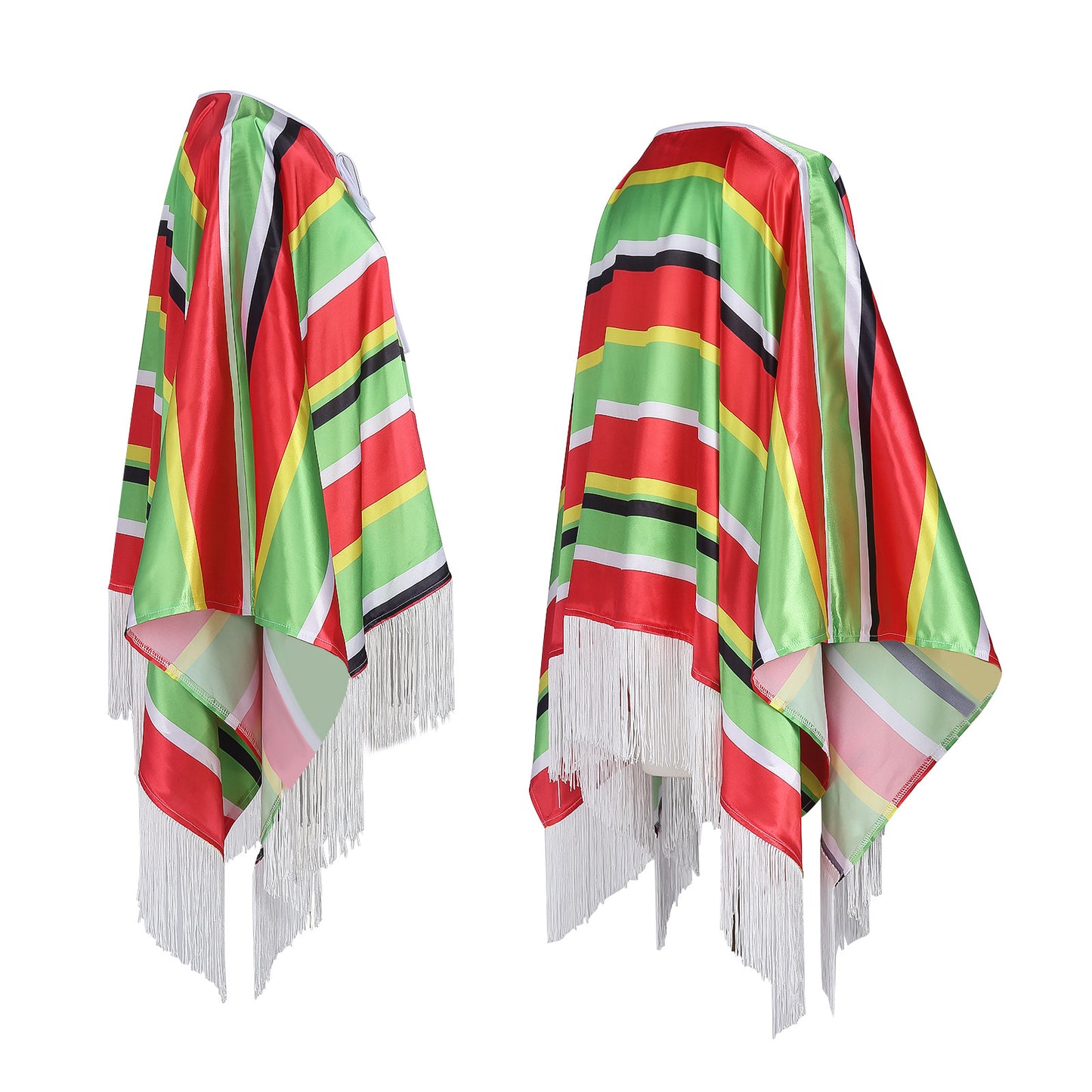Poncho Costume for Cosplay Party Halloween Mexican Traditional Hat