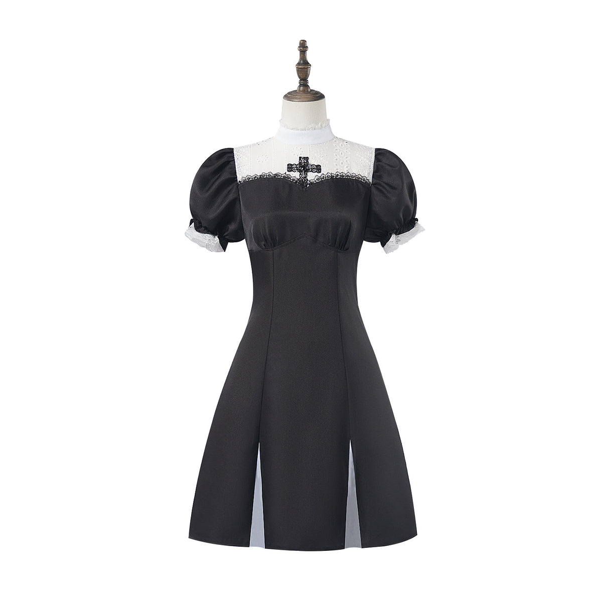 Halloween Cosplay Classic Cross Nun Fitted Dress Cosplay Nun