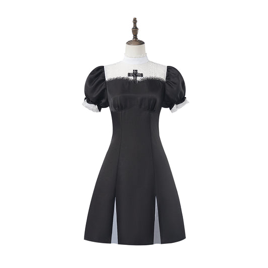 Halloween Cosplay Classic Cross Nun Fitted Dress Cosplay Nun