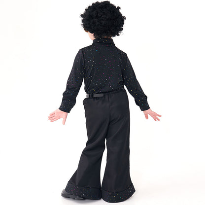Halloween Boys 70s Disco Sequin Singer Model Fashion Show Retro Hippie Performance Costume