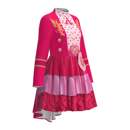 Descendant 5 Red Princess Chloe Cosplay Costume Halloween Children's Printed Dress Cosplay Performance Outfit
