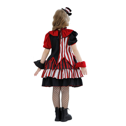 Halloween Children's Costume Clown Outfit Circus Party Funny Costume Carnival Performance Dress for Girls