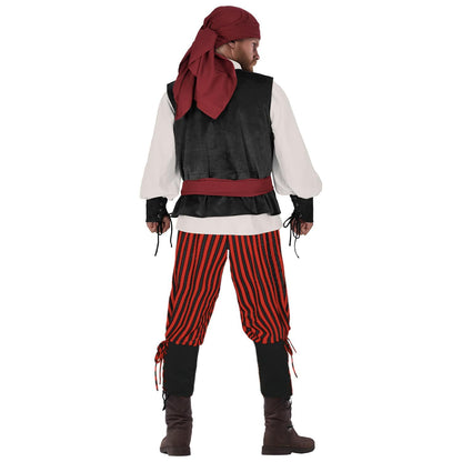Halloween Caribbean Pirate Renaissance Medieval Vest Adult Pirate Costume Stage Performance Outfit