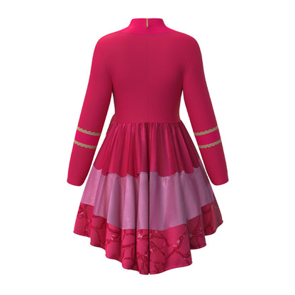 Descendant 5 Red Princess Chloe Cosplay Costume Halloween Children's Printed Dress Cosplay Performance Outfit