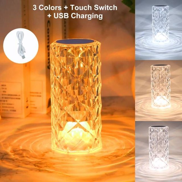 Crystal LED Table Night Lamp