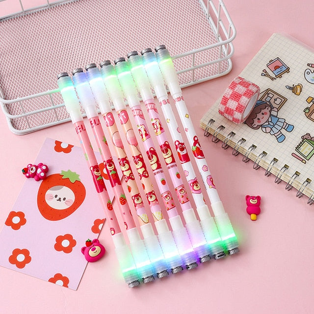 Cute Cartoon Luminous Rotating Gel Pen