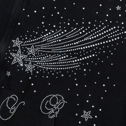 Starry Sky Hot Diamond Hooded Cardigan Sweatshirt