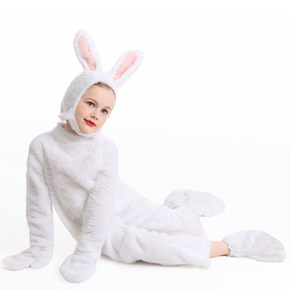 Halloween Costume Kids Cute Plush Rabbit Animal Outfit Forest Stage Performance Costume Onesie Pajamas